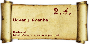 Udvary Aranka névjegykártya